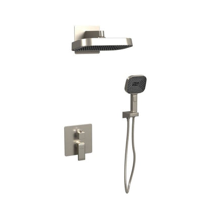 PULSE ShowerSpas Milan 2.5 GPM 12" Rain Showerhead 3-Function Handshower Brushed Nickel Shower System Combo