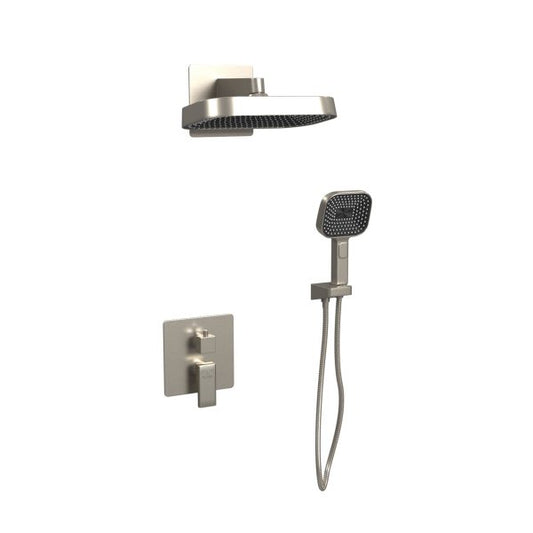 PULSE ShowerSpas Milan 2.5 GPM 12" Rain Showerhead 3-Function Handshower Brushed Nickel Shower System Combo