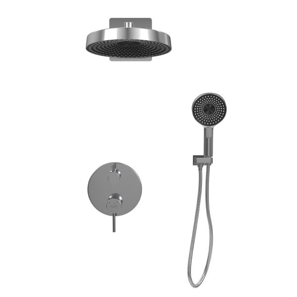 PULSE ShowerSpas Olimpia 2.5 GPM 12" Rain Showerhead 3-Function Handshower Chrome Shower System Combo