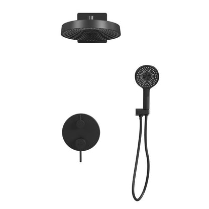 PULSE ShowerSpas Olimpia 2.5 GPM 12" Rain Showerhead 3-Function Handshower Matte Black Shower System Combo