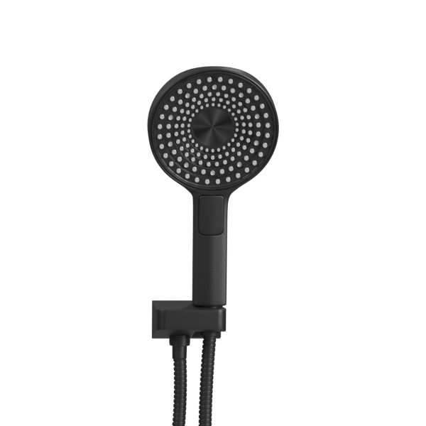 PULSE ShowerSpas Olimpia 2.5 GPM 12" Rain Showerhead 3-Function Handshower Matte Black Shower System Combo