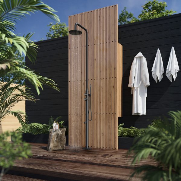 PULSE ShowerSpas Pipeline 2.5 GPM 10" Rain Shower Single Function Wand Floor Mounted Shower System