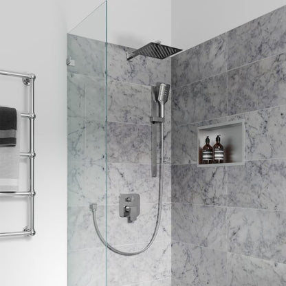 PULSE ShowerSpas Resort 1.8 GPM 10" Stainless Steel Square Rain Showerhead Chrome Shower System Combo