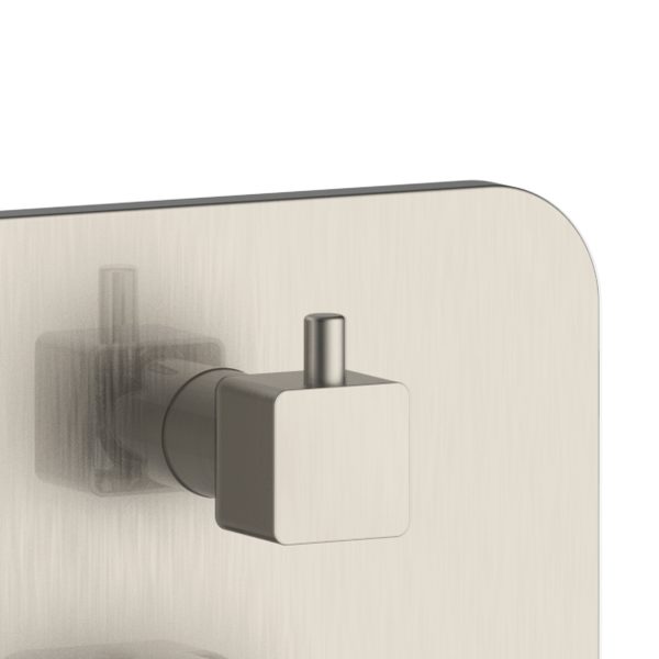 PULSE ShowerSpas Tru-Temp Brushed Nickel Square Trim Two Way Diverter Valve