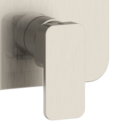 PULSE ShowerSpas Tru-Temp Brushed Nickel Square Trim Two Way Diverter Valve