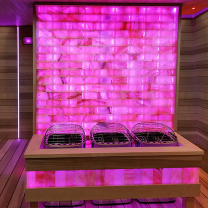 PROSAUNAS 96" x 48" Himalayan White Salt Wall With White LED