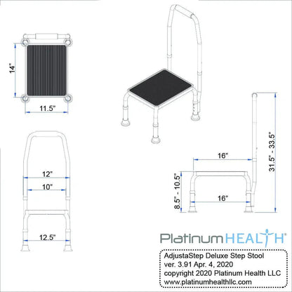 Platinum Health Adjustastep One Handle Height Adjustable Step Stool