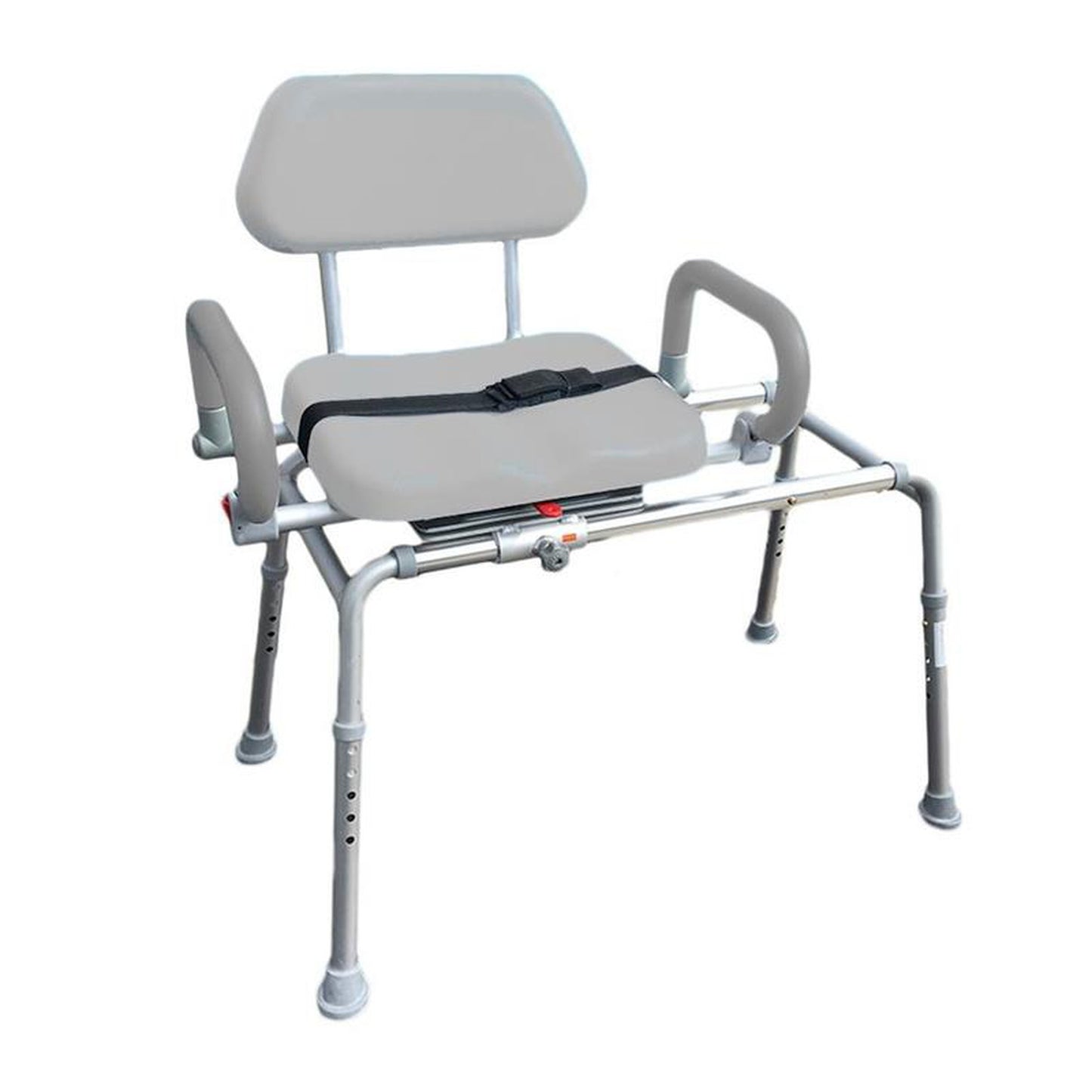 Platinum Health Carousel Sliding Transfer Bench Gray Bathroom Safety with Swivel Seat