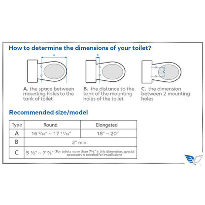 Platinum Health Eurolux Elongated Easy 1-Touch Operation Premium Bidet Toilet Seat