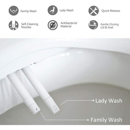 Platinum Health Eurolux Round Easy 1-Touch Operation Premium Bidet Toilet Seat