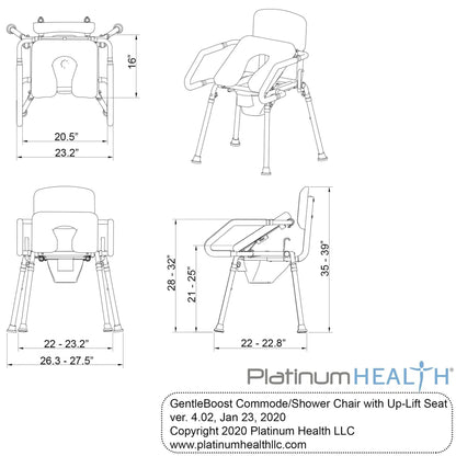 Platinum Health Gentleboost Spring Assist Commode Chair