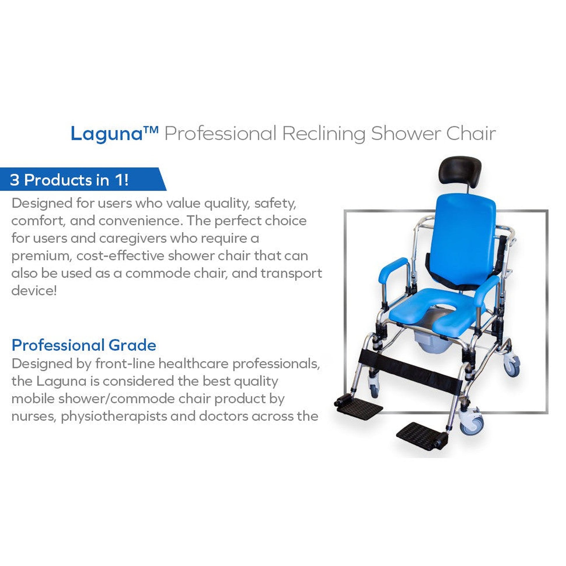 Platinum Health Laguna Professional Reclining Shower Chair