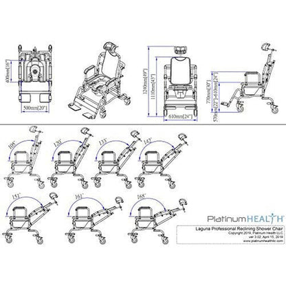 Platinum Health Laguna Professional Reclining Shower Chair