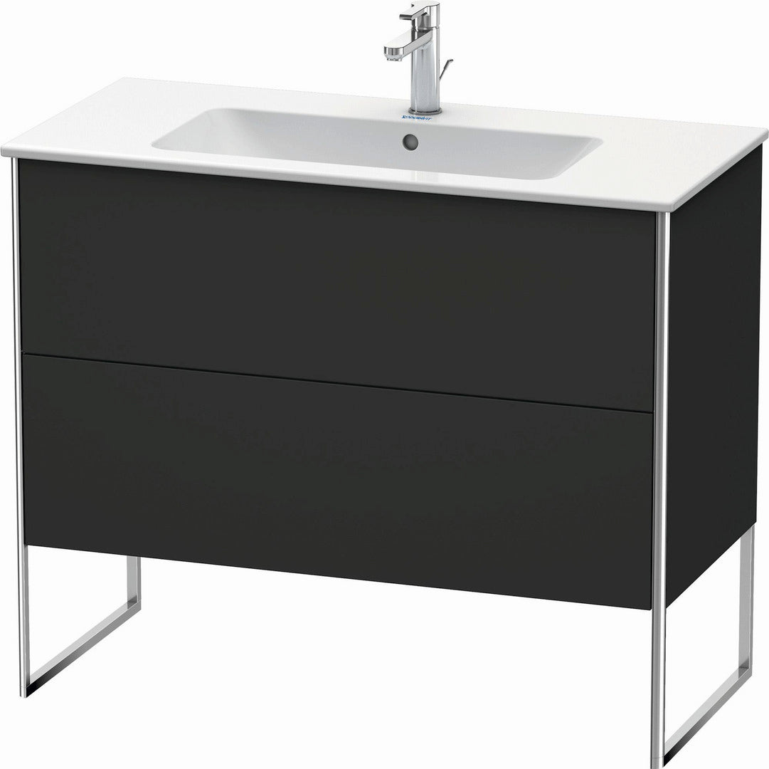 Duravit XSquare 40" Graphite Two Drawer Floorstanding Vanity Unit (XS444708080)