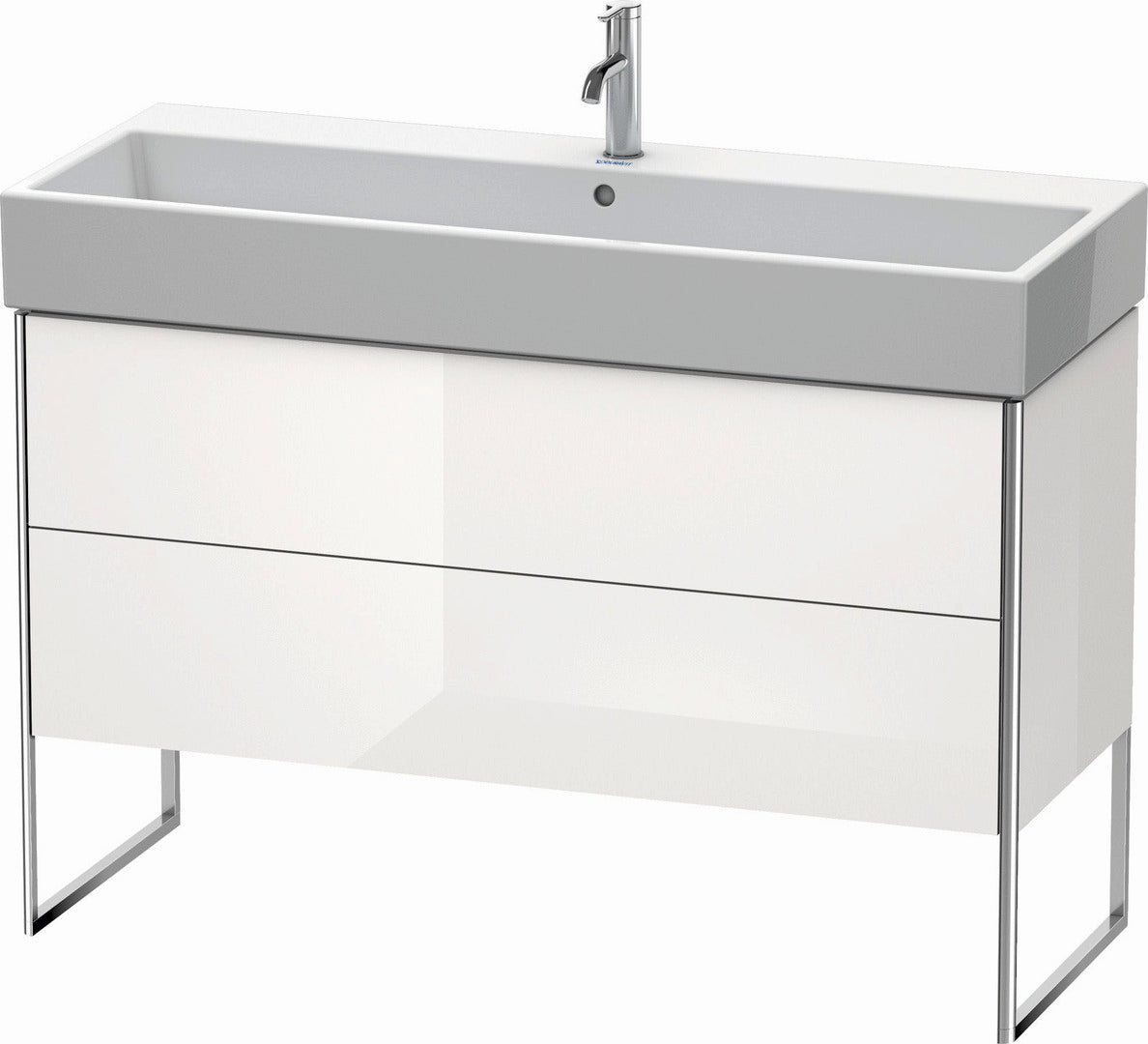Duravit XSquare 47" White High Gloss Two Drawer Floorstanding Vanity Unit (XS447708585)