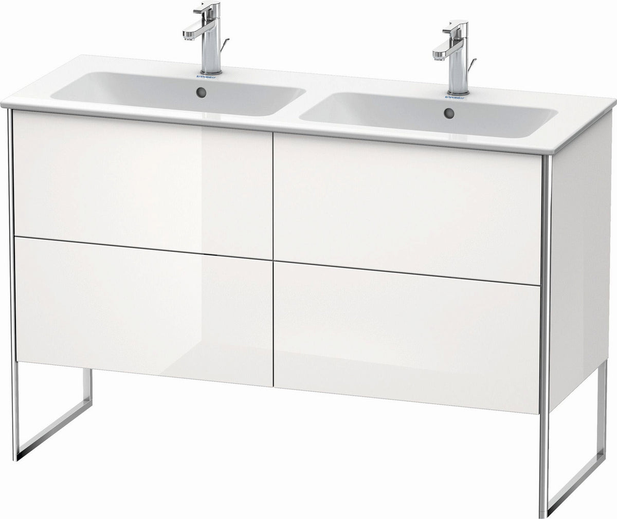 Duravit XSquare 50" White High Gloss Two Drawer Floorstanding Vanity Unit (XS444902222)