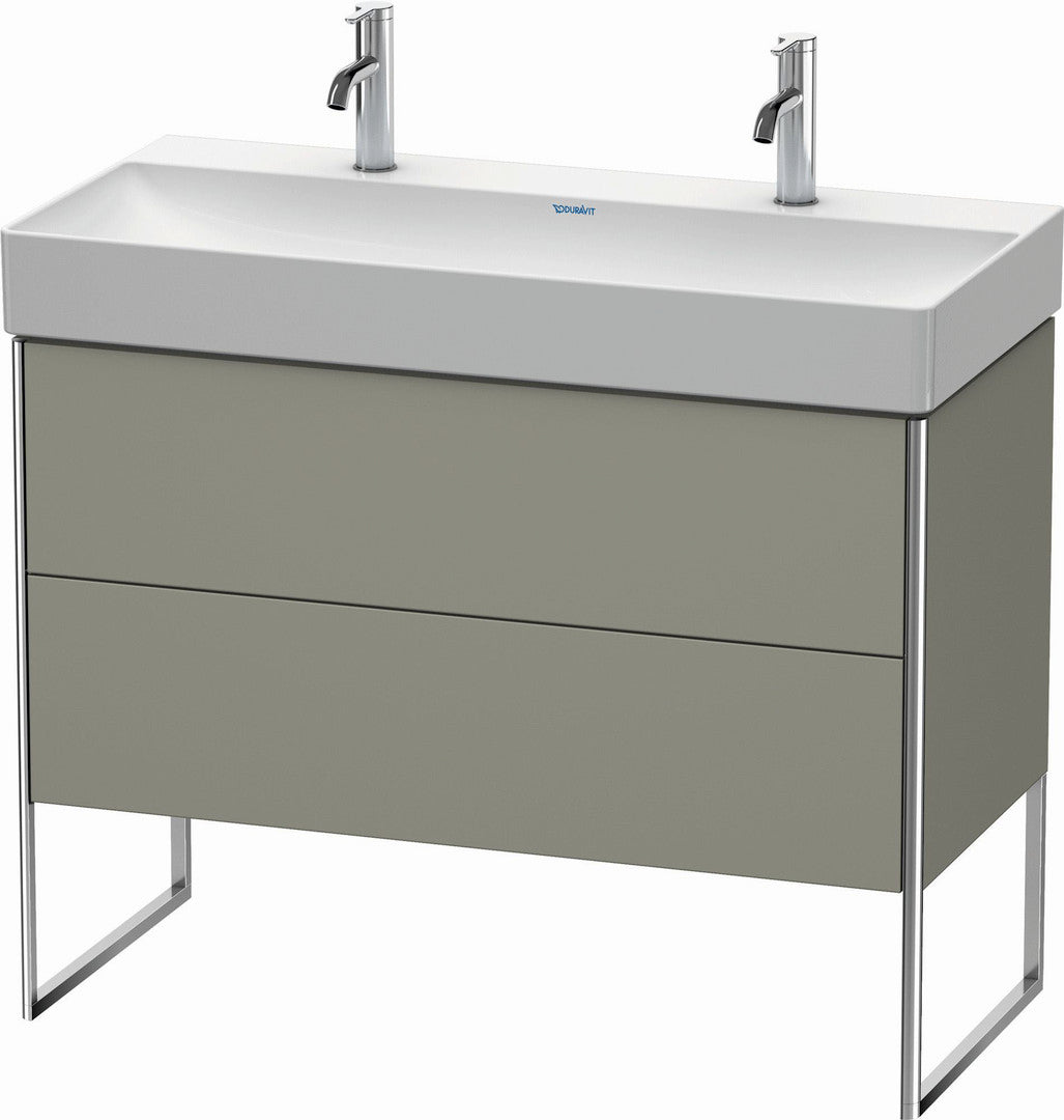 Duravit XSquare 39" Stone Gray Two Drawer Floorstanding Vanity Unit (XS444409292)