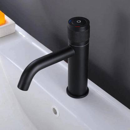 RBROHANT RB0721 Single Hole Matte Black Solid Brass Deck Mounted Bathroom Faucet