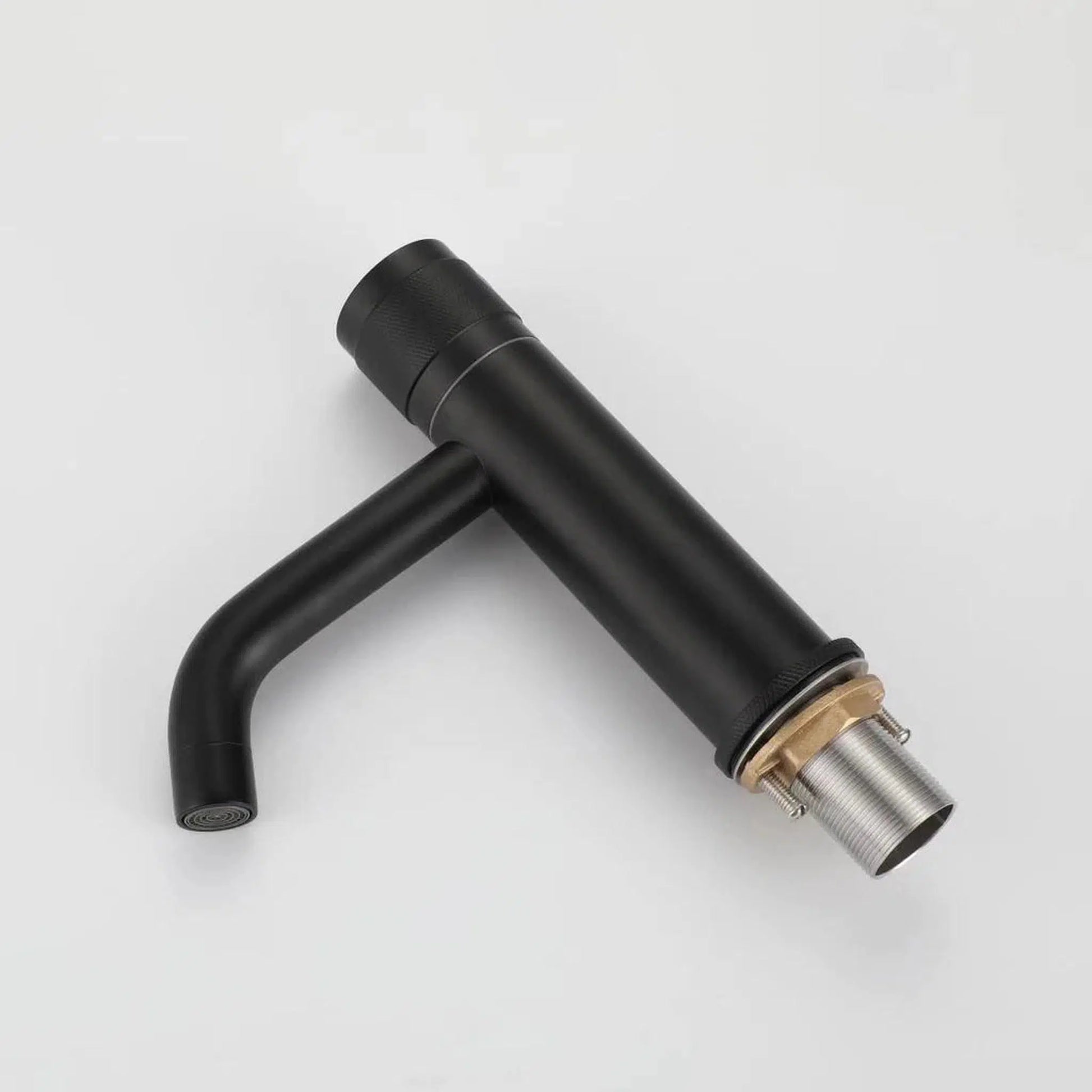 RBROHANT RB0721 Single Hole Matte Black Solid Brass Deck Mounted Bathroom Faucet