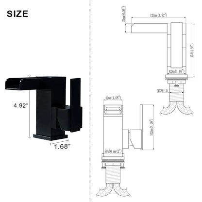RBROHANT RB0724 Single Hole Black Solid Brass Deck Mounted Bathroom Faucet