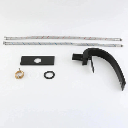 RBROHANT RB0725 Single Hole Matte Black Solid Brass Deck Mounted Bathroom Faucet