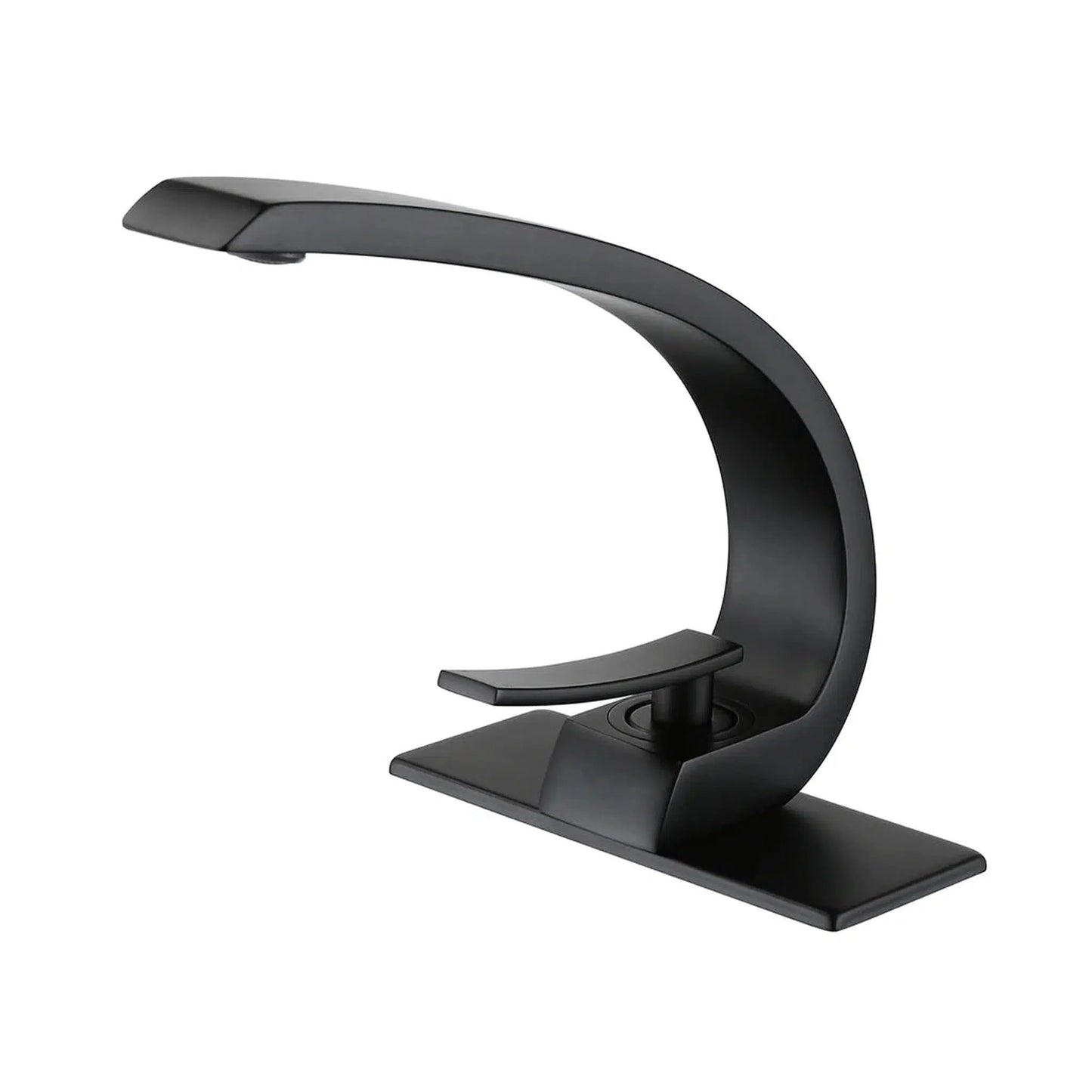 RBROHANT RB0725 Single Hole Matte Black Solid Brass Deck Mounted Bathroom Faucet