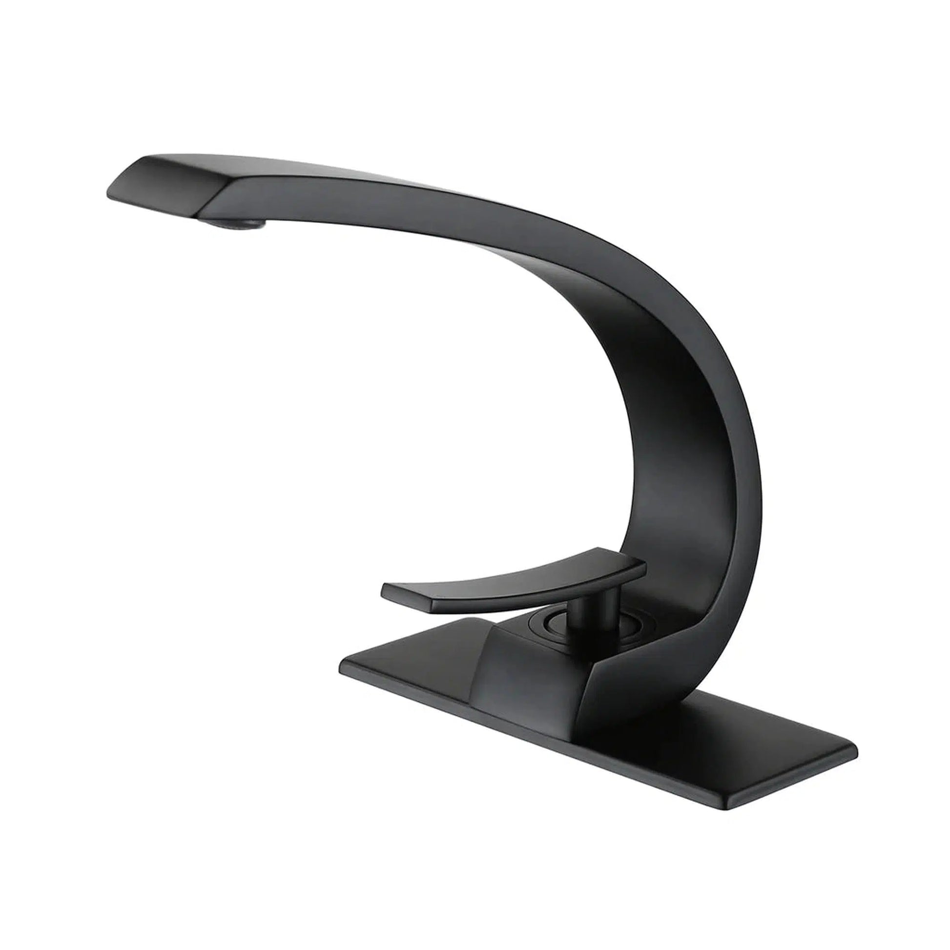 RBROHANT RB0725 Single Hole Matte Black Solid Brass Deck Mounted Bathroom Faucet