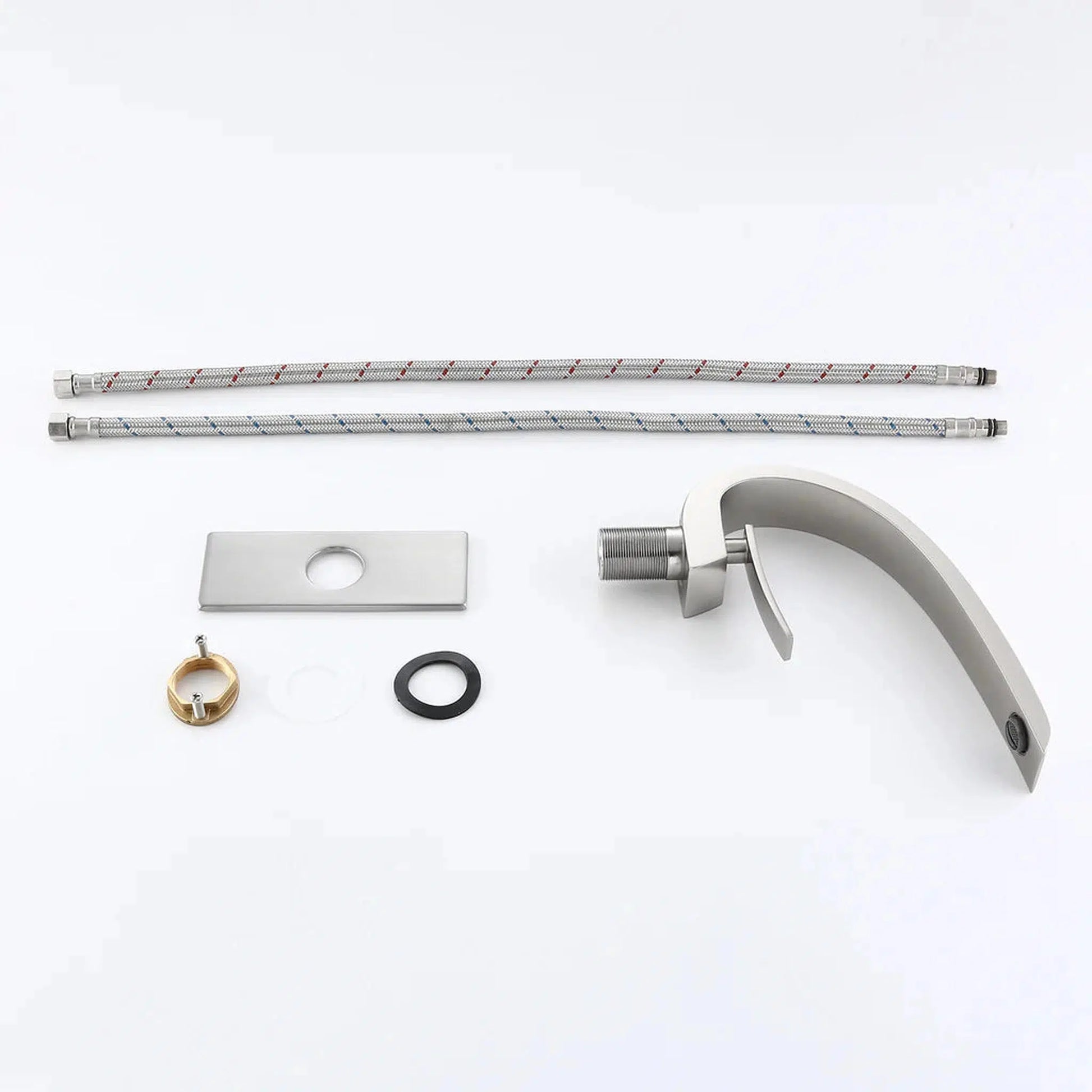 RBROHANT RB0726 Single Hole Brushed Nickel Solid Brass Deck Mounted Bathroom Faucet