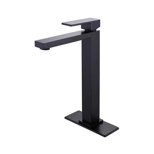 RBROHANT RB0757 Single Hole Black Solid Brass Deck Mounted Bathroom Faucet