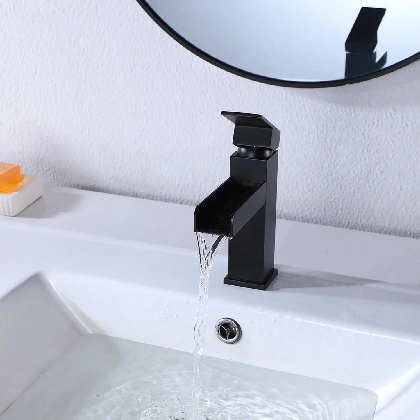 RBROHANT RB0758 Single Hole Black Solid Brass Deck Mounted Bathroom Faucet