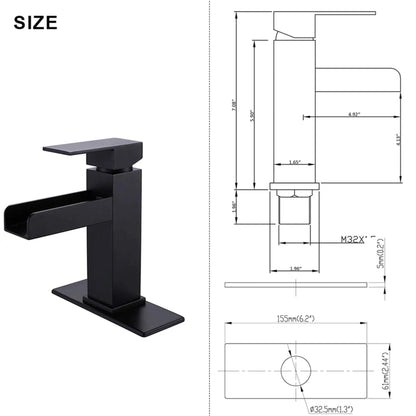 RBROHANT RB0758 Single Hole Black Solid Brass Deck Mounted Bathroom Faucet