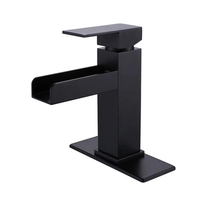 RBROHANT RB0758 Single Hole Black Solid Brass Deck Mounted Bathroom Faucet