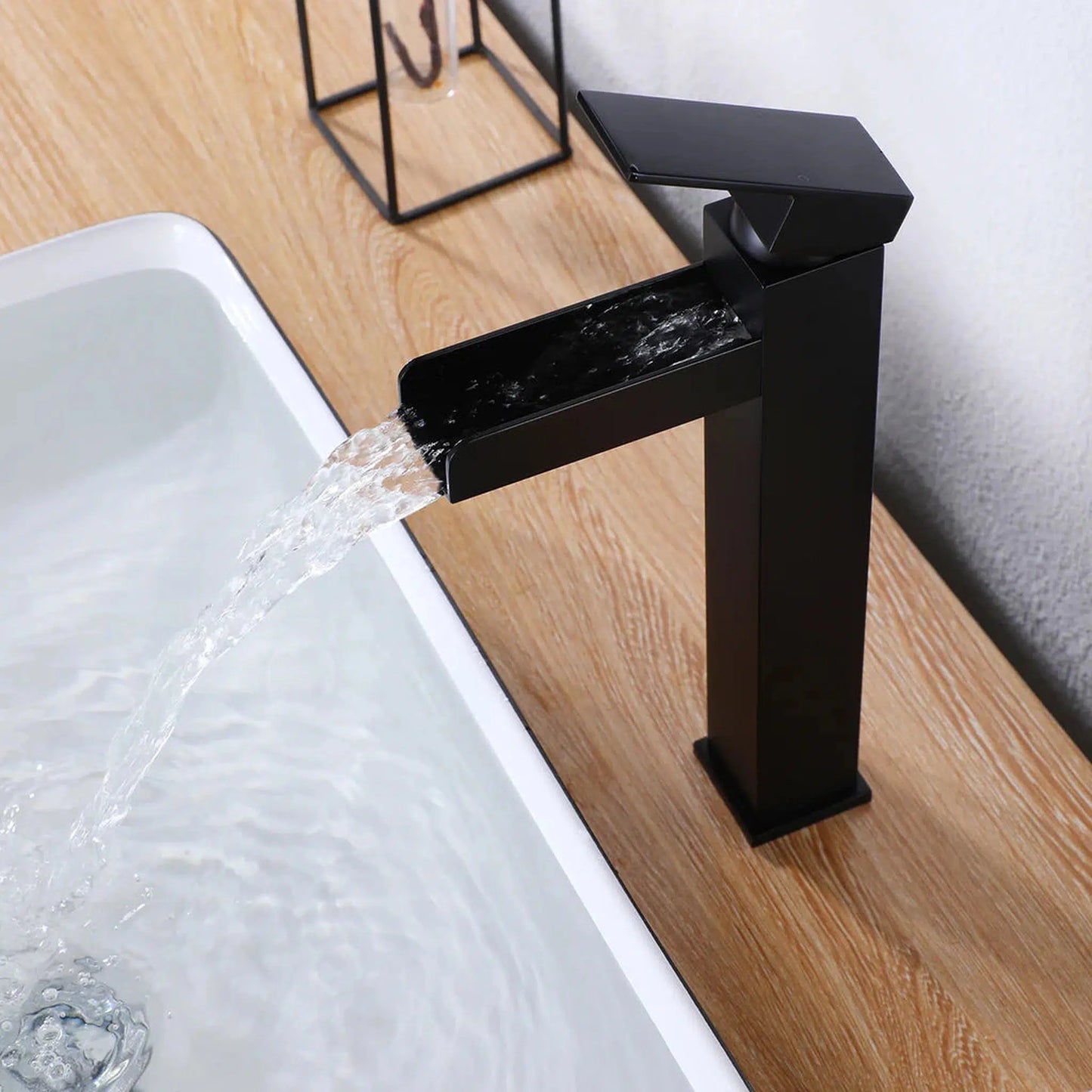 RBROHANT RB0759 Single Hole Black Solid Brass Deck Mounted Bathroom Faucet