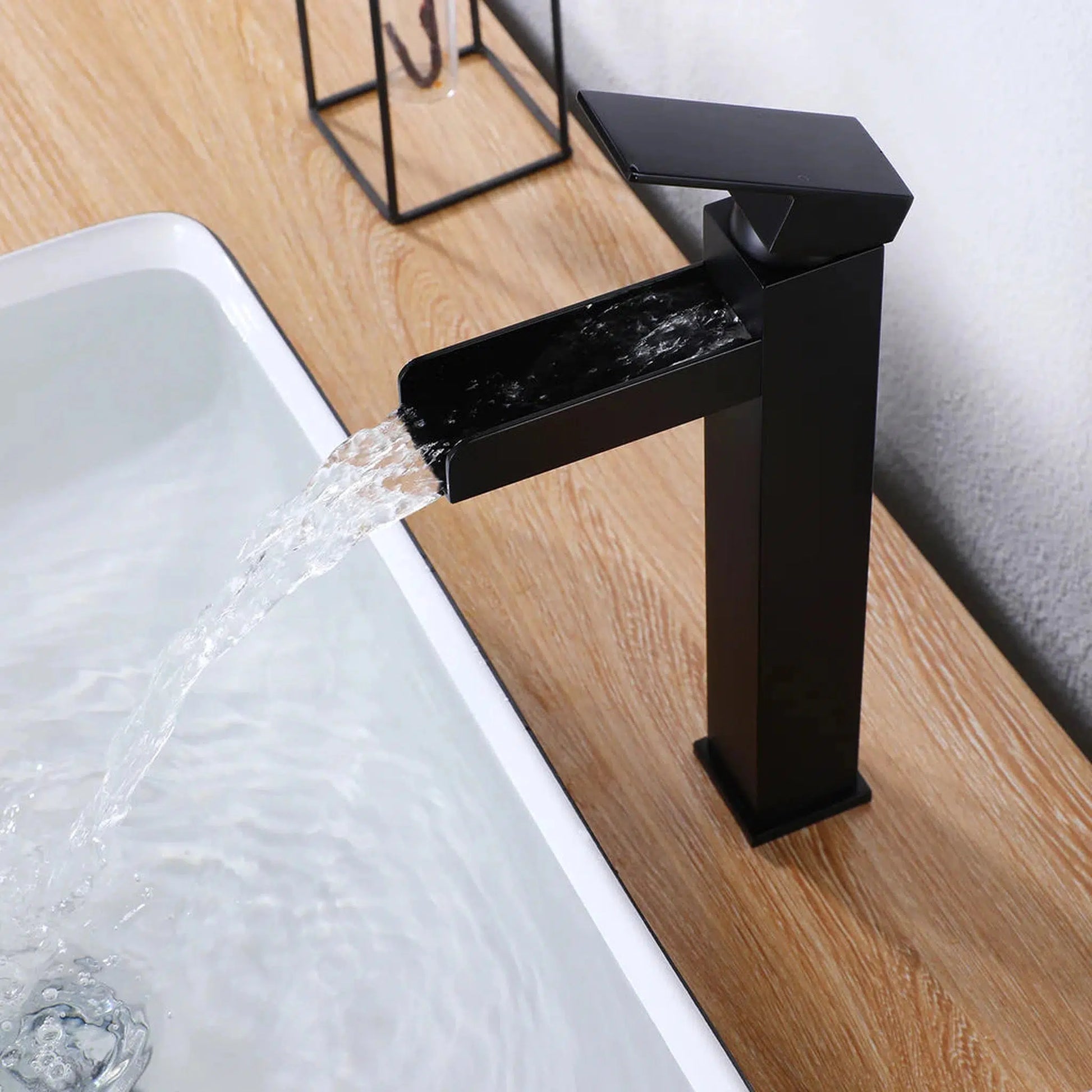 RBROHANT RB0759 Single Hole Black Solid Brass Deck Mounted Bathroom Faucet