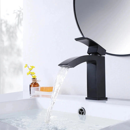 RBROHANT RB0760 Single Hole Black Solid Brass Deck Mounted Bathroom Faucet