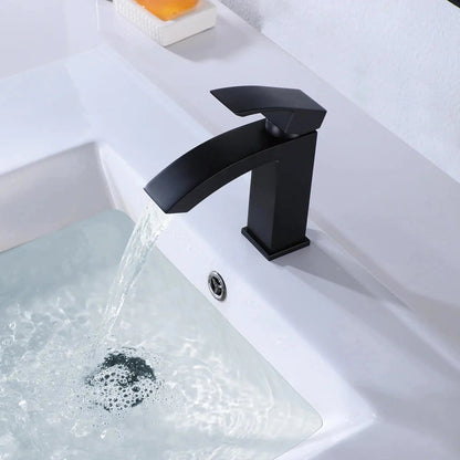 RBROHANT RB0760 Single Hole Black Solid Brass Deck Mounted Bathroom Faucet