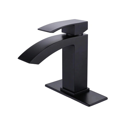 RBROHANT RB0760 Single Hole Black Solid Brass Deck Mounted Bathroom Faucet