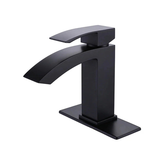 RBROHANT RB0760 Single Hole Black Solid Brass Deck Mounted Bathroom Faucet