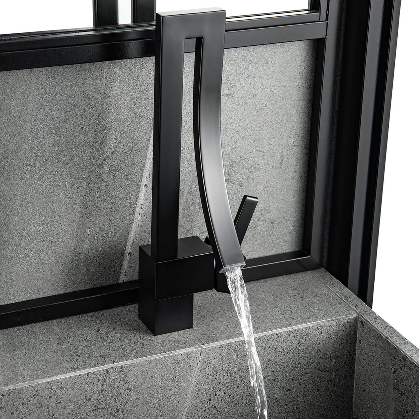 RBROHANT RB0762 Single Hole Matte Black Solid Brass Deck Mounted Bathroom Faucet