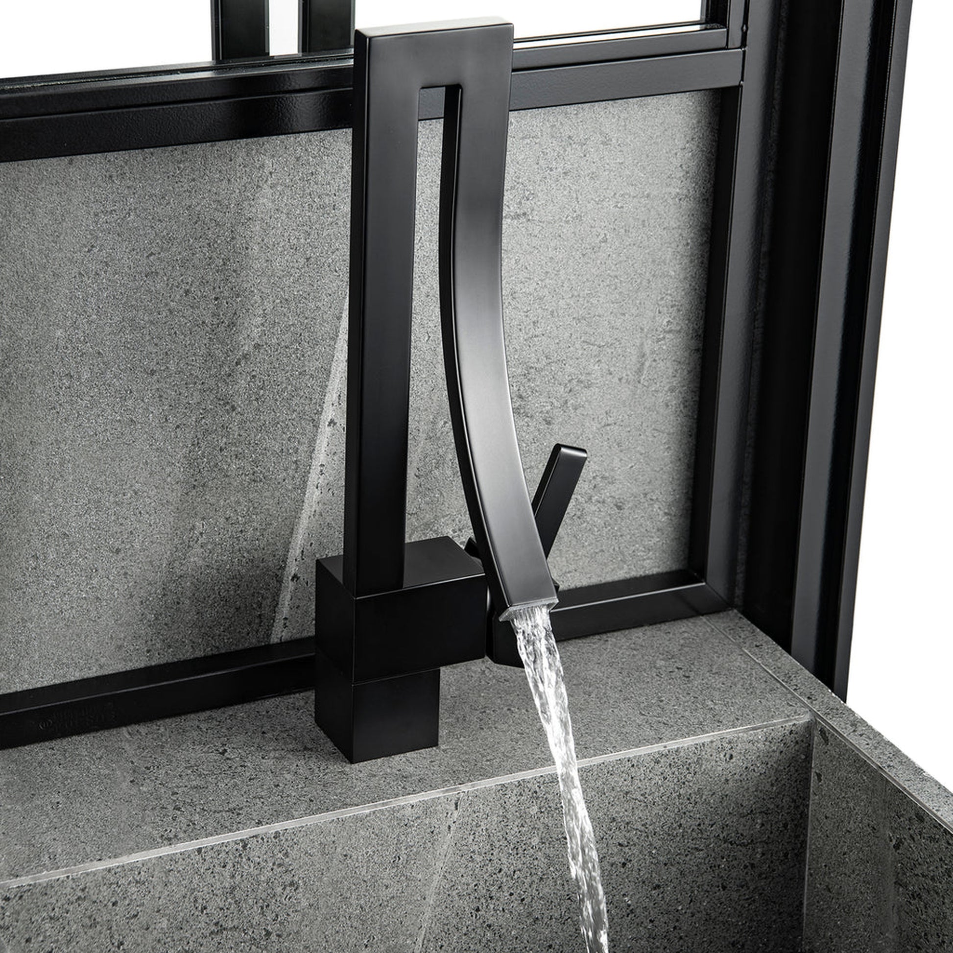 RBROHANT RB0762 Single Hole Matte Black Solid Brass Deck Mounted Bathroom Faucet