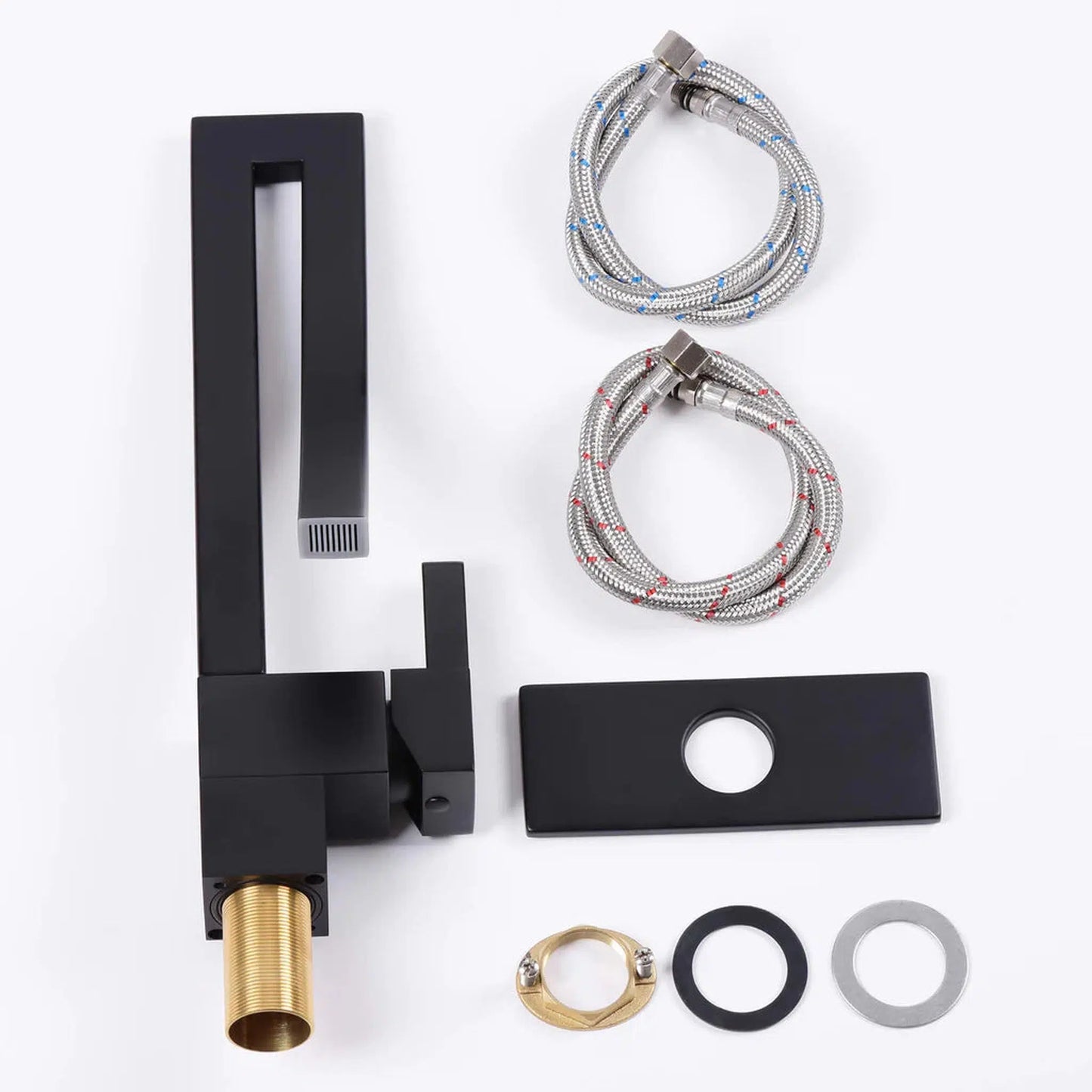 RBROHANT RB0762 Single Hole Matte Black Solid Brass Deck Mounted Bathroom Faucet