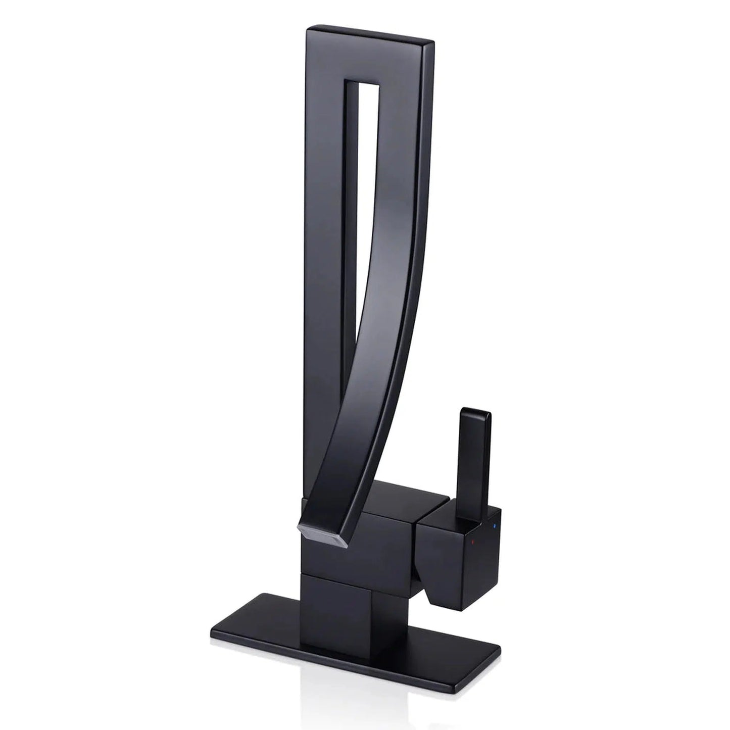 RBROHANT RB0762 Single Hole Matte Black Solid Brass Deck Mounted Bathroom Faucet