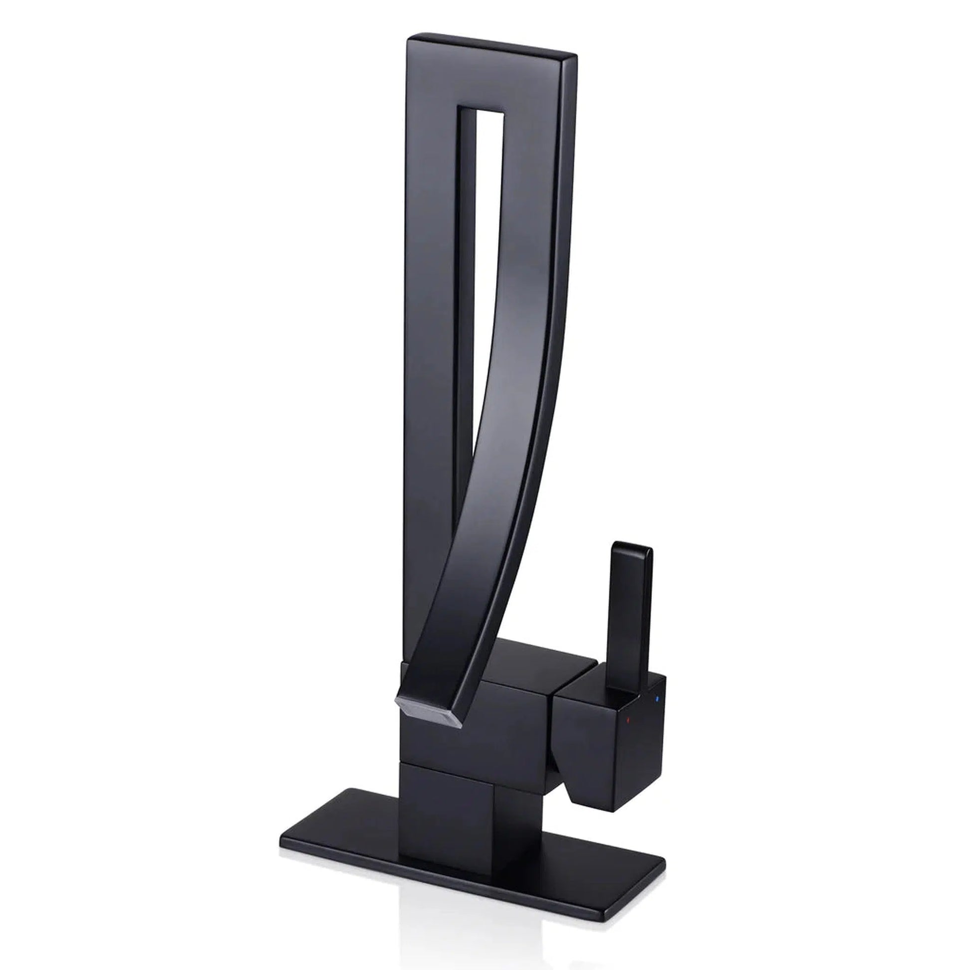 RBROHANT RB0762 Single Hole Matte Black Solid Brass Deck Mounted Bathroom Faucet