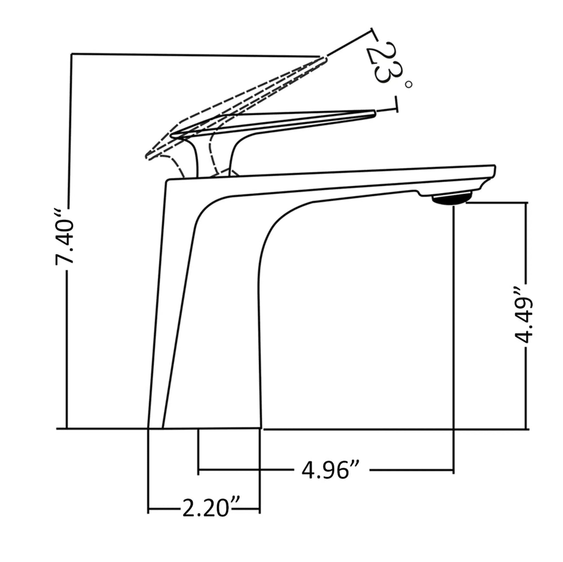RBROHANT RB0784 Single Hole Black Solid Brass Deck Mounted Bathroom Faucet