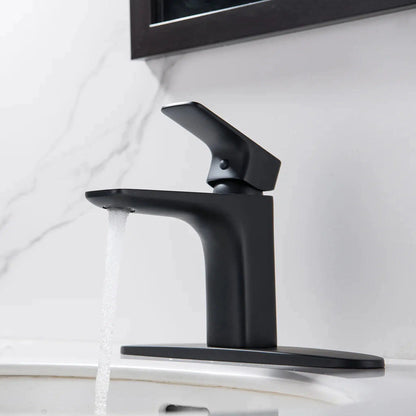 RBROHANT RB0876 Single Hole Matte Black Solid Brass Deck Mounted Bathroom Faucet