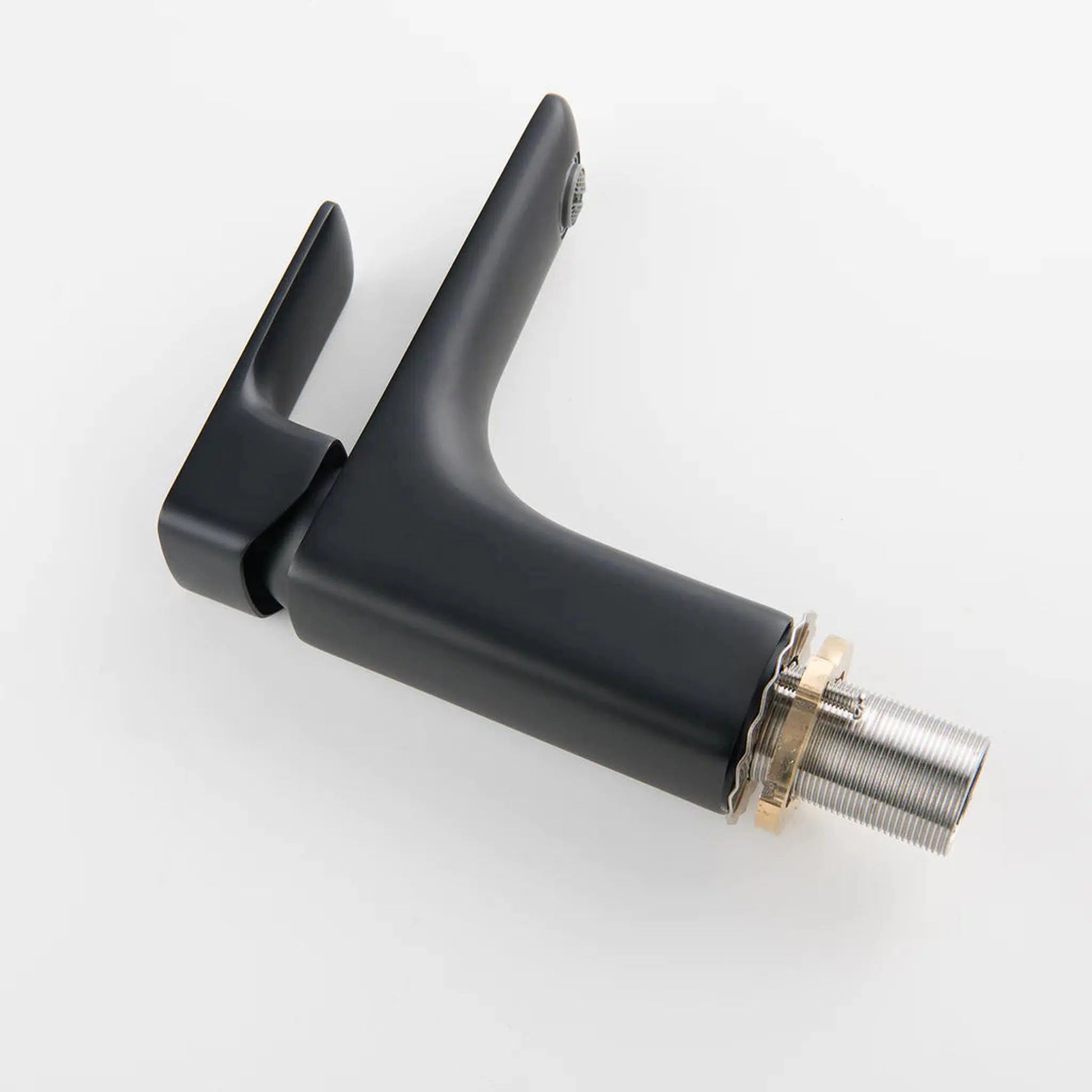 RBROHANT RB0876 Single Hole Matte Black Solid Brass Deck Mounted Bathroom Faucet