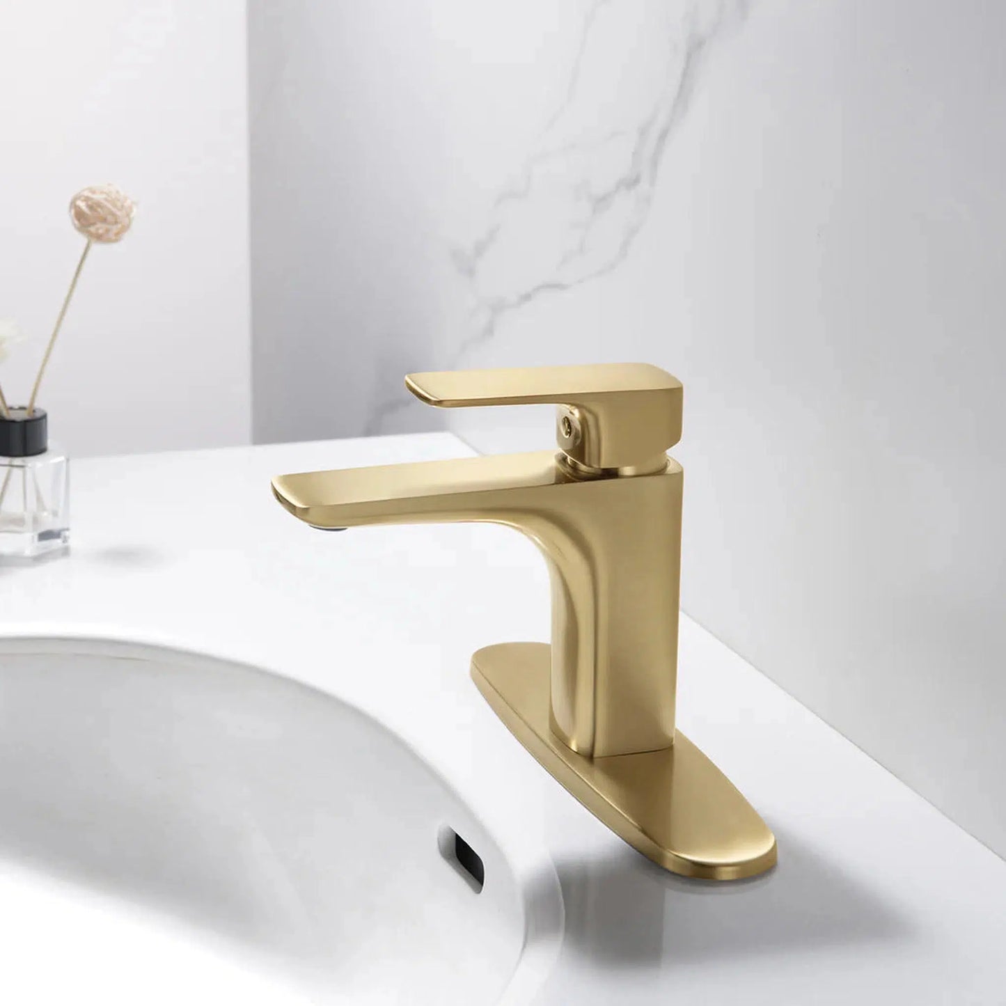 RBROHANT RB0877 Single Hole Gold Solid Brass Deck Mounted Bathroom Faucet