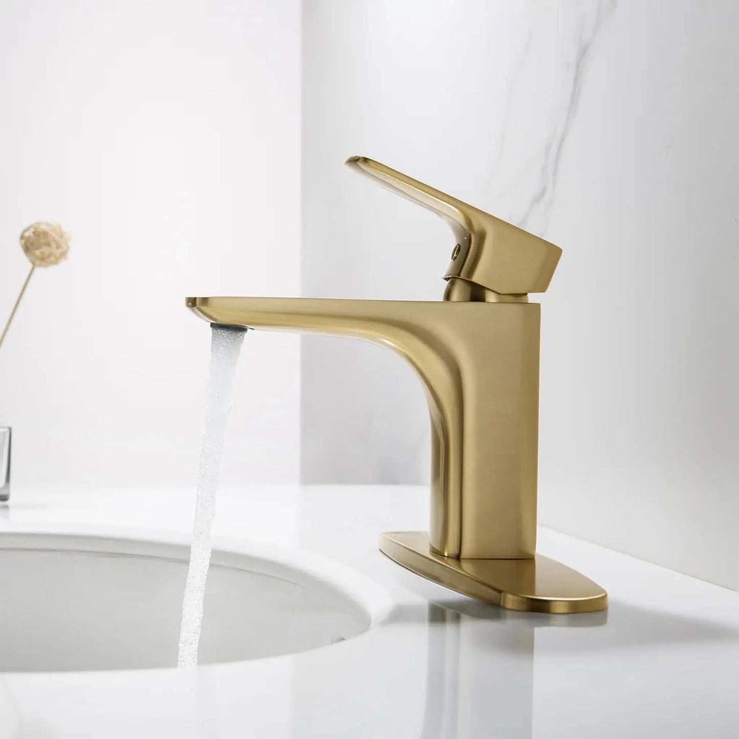 RBROHANT RB0877 Single Hole Gold Solid Brass Deck Mounted Bathroom Faucet