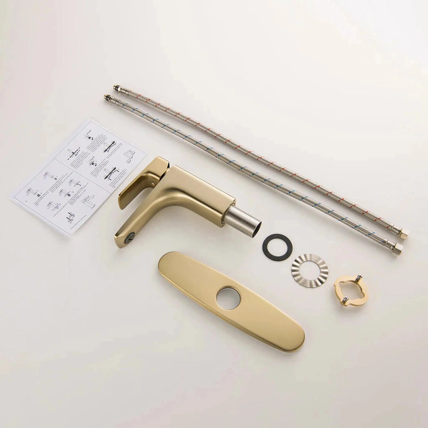 RBROHANT RB0877 Single Hole Gold Solid Brass Deck Mounted Bathroom Faucet