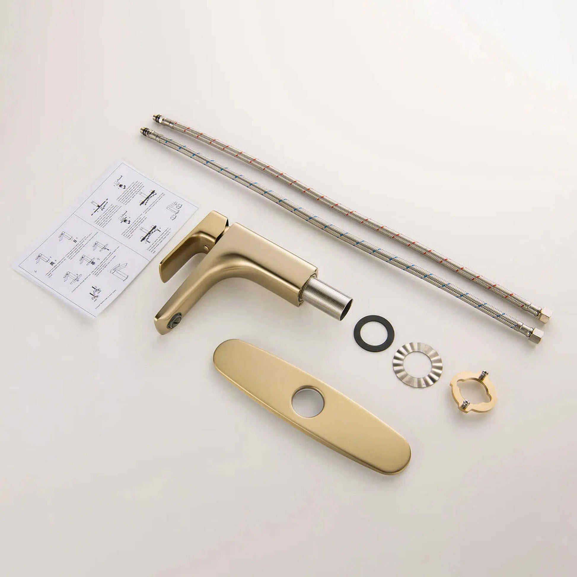 RBROHANT RB0877 Single Hole Gold Solid Brass Deck Mounted Bathroom Faucet